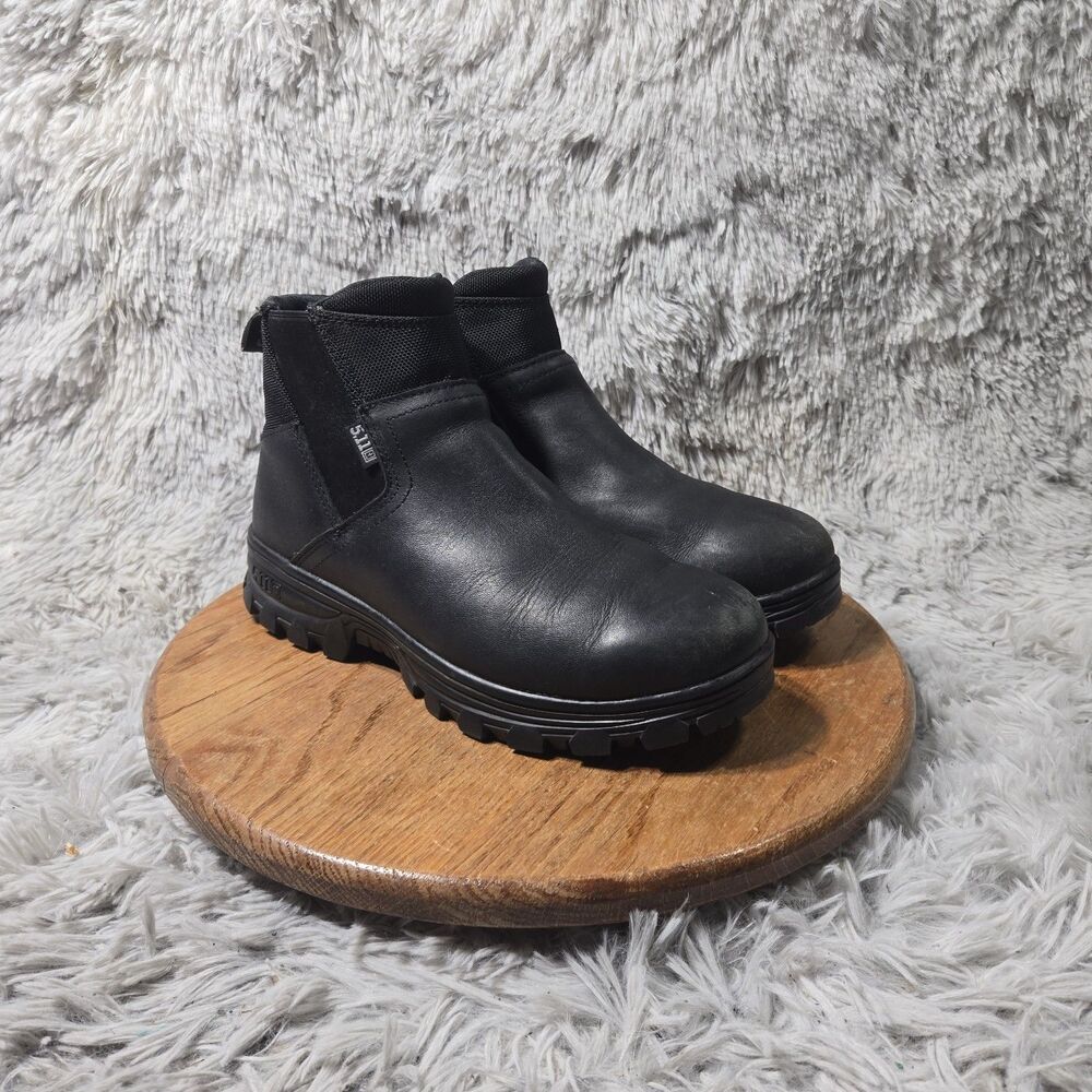 Men 5.11 Tactical Company 3.0 Slip On Boots Black Size 9.5 Black Leather Utility